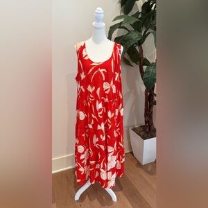 Ava & Viv Red and White Floral Dress